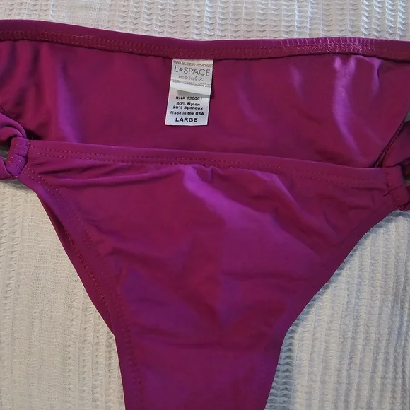 NEW L*SPACE Magenta Bikini Bottom L - Picture 4 of 4